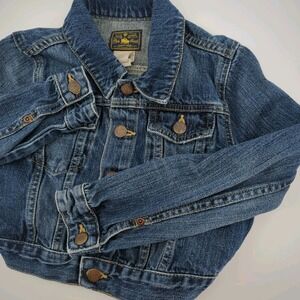 Ralph Lauren‎ Polo Denim Jacket Girls 6X Blue Trucker Youth Cropped Pockets Kids